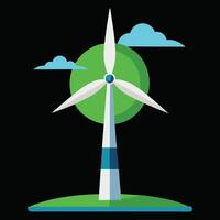 eco friendly illustration in graphics wind turbine design vector