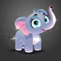 Illustration of a Cartoon Cute Mother Elephant Character Design with a Background vector