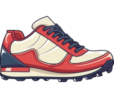 A red and white running shoe png