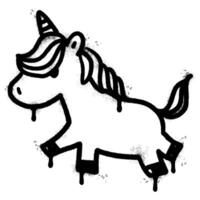 Spray Painted Graffiti unicorn icon Sprayed isolated with a white background. vector