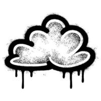 Spray Painted Graffiti cloud icon Sprayed isolated with a white background. vector