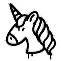 Spray Painted Graffiti unicorn icon Sprayed isolated with a white background. vector