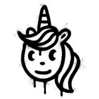 Spray Painted Graffiti unicorn icon Sprayed isolated with a white background. vector