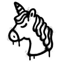 Spray Painted Graffiti unicorn icon Sprayed isolated with a white background. vector