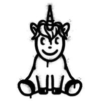 Spray Painted Graffiti unicorn icon Sprayed isolated with a white background. vector