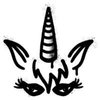 Spray Painted Graffiti unicorn icon Sprayed isolated with a white background. vector