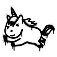 Spray Painted Graffiti unicorn icon Sprayed isolated with a white background. vector
