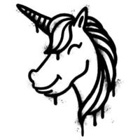 Spray Painted Graffiti unicorn icon Sprayed isolated with a white background. vector