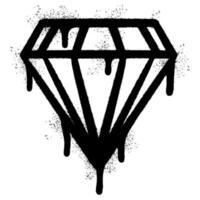Spray Painted Graffiti diamond Sprayed isolated with a white background vector