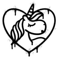 Spray Painted Graffiti unicorn icon Sprayed isolated with a white background. vector