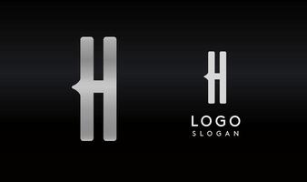 Stylized letter H with sharp, abstract cuts like bullet passing trail through letter for modern sleek logo design, creative agencies branding, tech startup, corporate identity. illustration. vector