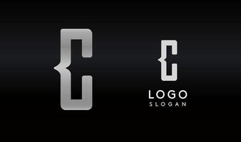 Stylized letter C with sharp, abstract cuts like bullet passing trail through letter for modern sleek logo design, creative agencies branding, tech startup, corporate identity. illustration. vector