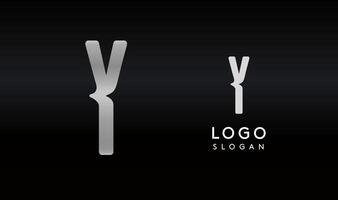 Stylized letter Y with sharp, abstract cuts like bullet passing trail through letter for modern sleek logo design, creative agencies branding, tech startup, corporate identity. illustration. vector