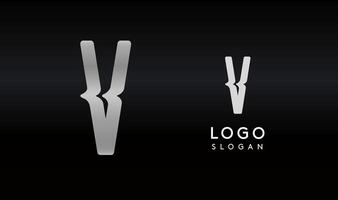 Stylized letter V with sharp, abstract cuts like bullet passing trail through letter for modern sleek logo design, creative agencies branding, tech startup, corporate identity. illustration. vector