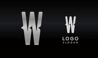 Stylized letter W with sharp, abstract cuts like bullet passing trail through letter for modern sleek logo design, creative agencies branding, tech startup, corporate identity. illustration. vector