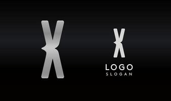 Stylized letter X with sharp, abstract cuts like bullet passing trail through letter for modern sleek logo design, creative agencies branding, tech startup, corporate identity. illustration. vector
