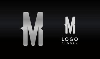 Stylized letter M with sharp, abstract cuts like bullet passing trail through letter for modern sleek logo design, creative agencies branding, tech startup, corporate identity. illustration. vector