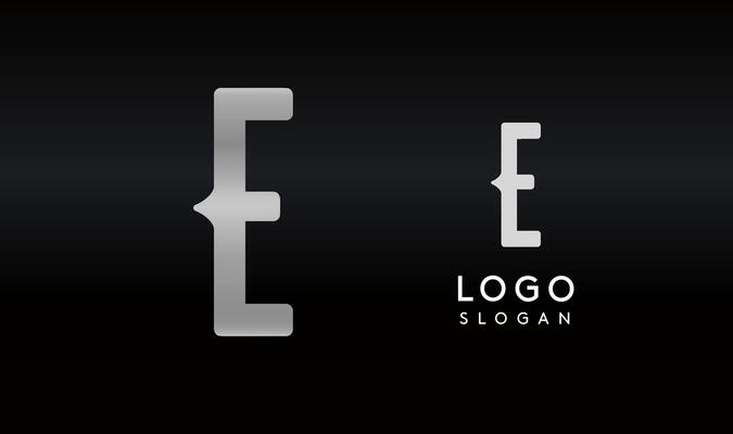 Stylized letter E with sharp, abstract cuts like bullet passing trail through letter for modern sleek logo design, creative agencies branding, tech startup, corporate identity. illustration.