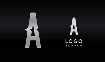 Stylized letter A with sharp, abstract cuts like bullet passing trail through letter for modern sleek logo design, creative agencies branding, tech startup, corporate identity. illustration. vector