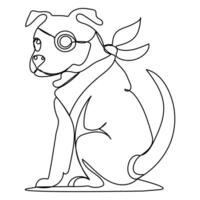 Continuous one line dog drawing vector