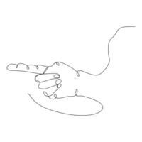 Continuous line art of couple holding hands vector