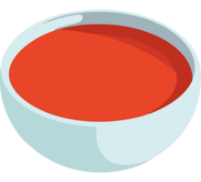 A bowl of tomato soup is shown in this illustration png