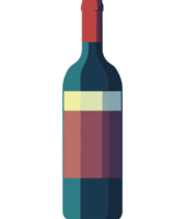 A wine bottle with a red and blue color png