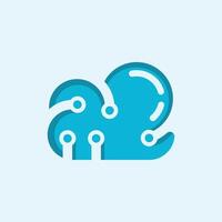 Cloud Technology dot logo design, logo for technology, internet, app, and etc, suitable for your company vector