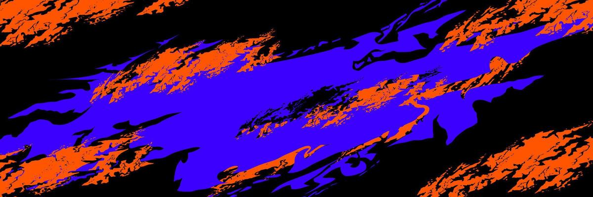 Abstract blue and orange car decals pattern. Abstract design sticker wrap for racing car, rally adventure and livery
