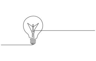 Light Bulb Continuous Line Icon for Creativity vector