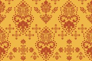 The abstract floral pattern of the ethnic design fabric is ideal for decorating items such as pillows or bags. Adds brightness and character to a space Can be used for both fashion and home decoration vector