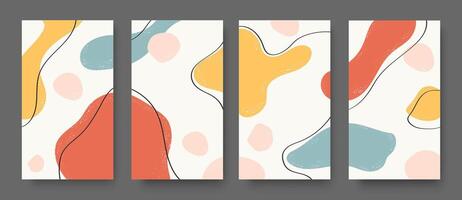 posters with abstract shapes composition in trendy style vector