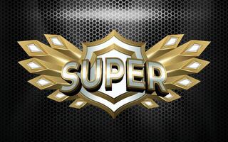 Super Game Badge 3D with Text Effects vector