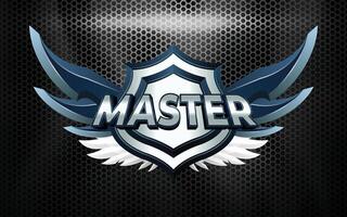 Master Game Badge 3D with Text Effects vector