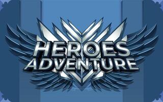 Heroes Adventure 3D Text Effect With Winged Emblem Logo or Background vector