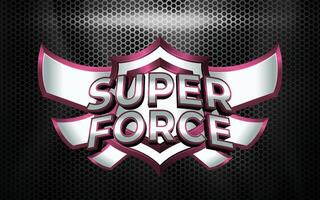 Super Force Game Badge 3D with Text Effects vector