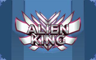 Alien King 3D Text Effect With Winged Emblem Logo or Background vector