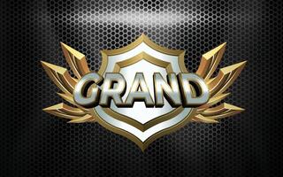 Grand Game Badge 3D with Text Effects vector