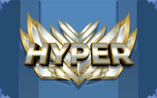 Hyper 3D Text Effect With Winged Emblem Logo or Background vector