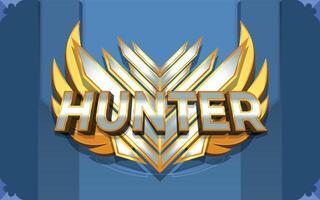 Hunter 3D Text Effect With Winged Emblem Logo or Background vector