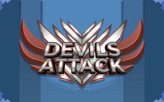 Devils Attack 3D Text Effect With Winged Emblem Logo or Background vector