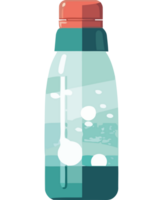 A bottle with bubbles and water inside png