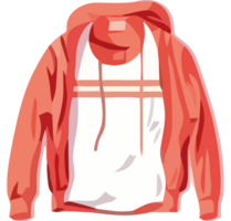 An orange hoodie with a white t - shirt png