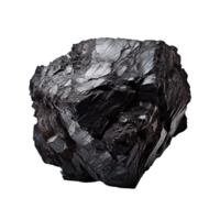 A solid piece of coal isolated on transparent background png