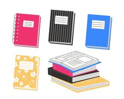 Set of Books Illustration in flat style vector