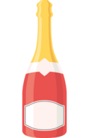 A bottle of champagne with a label on it png