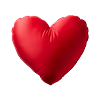 A red heart shaped pillow isolated on transparent background png