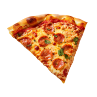 A pizza slice isolated on transparent background png