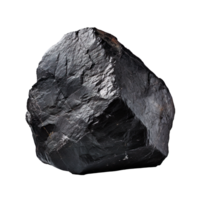 A black stone isolated on transparent background png