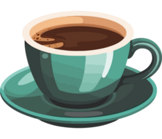 A cup of coffee on a saucer png